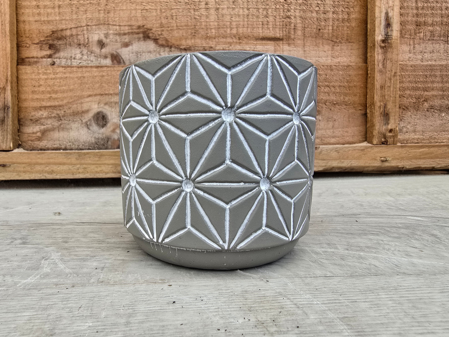 8.5cm Grey Star Pot with Drop-In Succulent