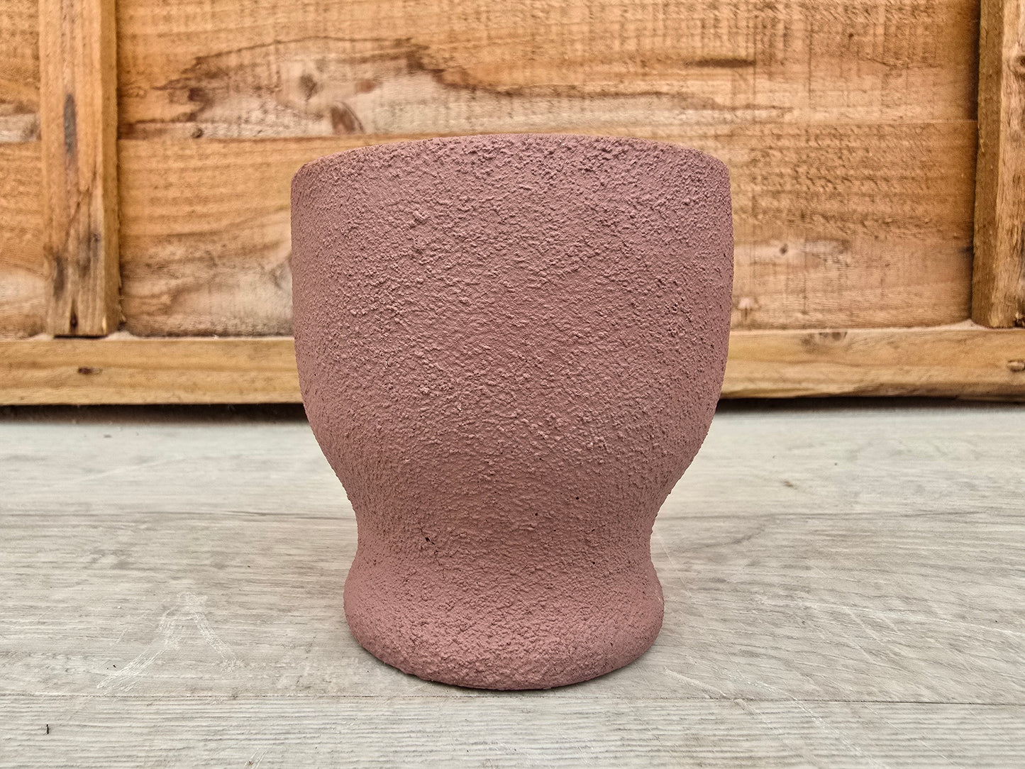 5.5cm Egg Cup Face 'HeHe' Sandy Pink Pot with Drop-In Succulent