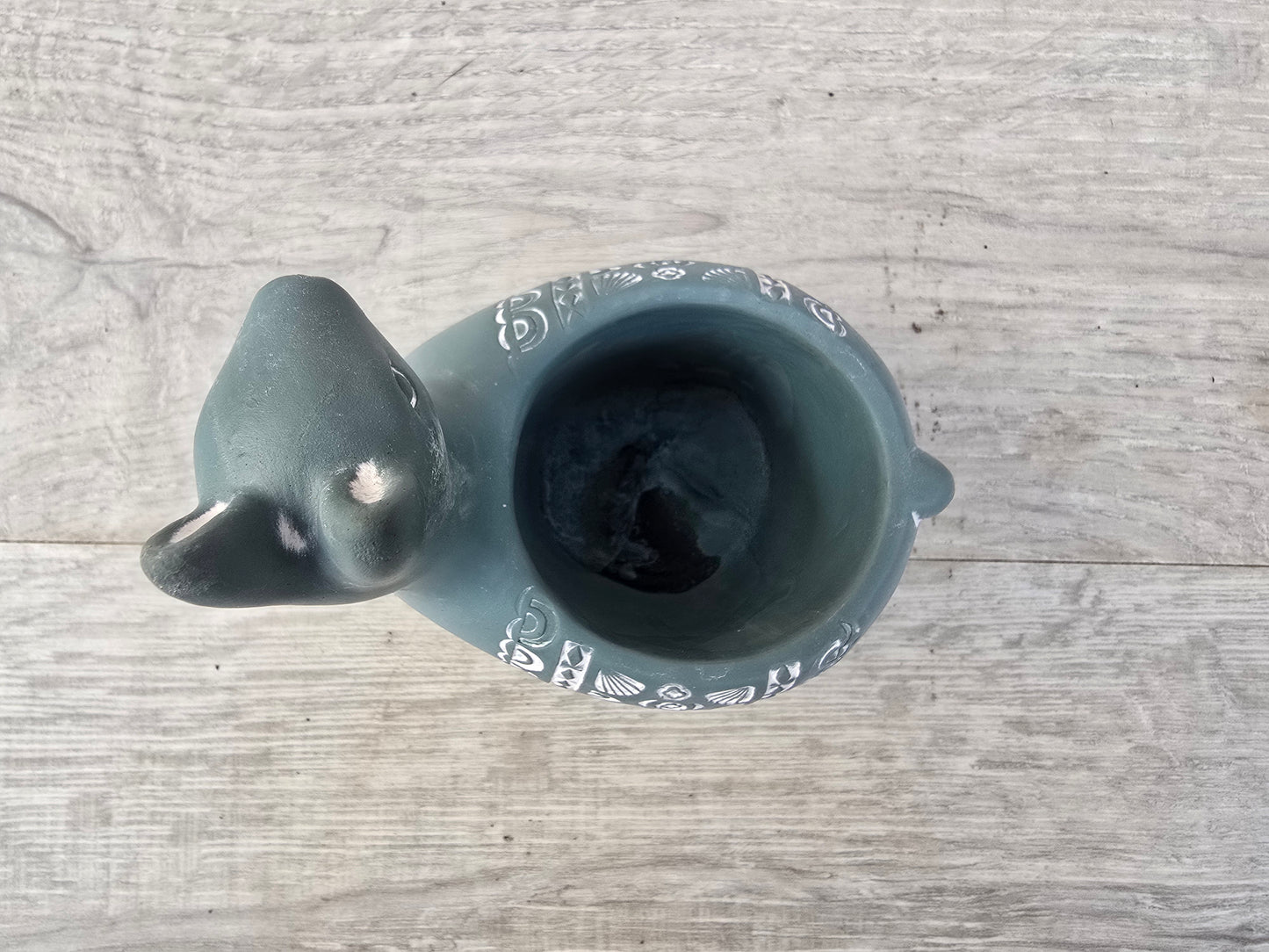 5.5cm Blue Alpaca Pot with Cactus
