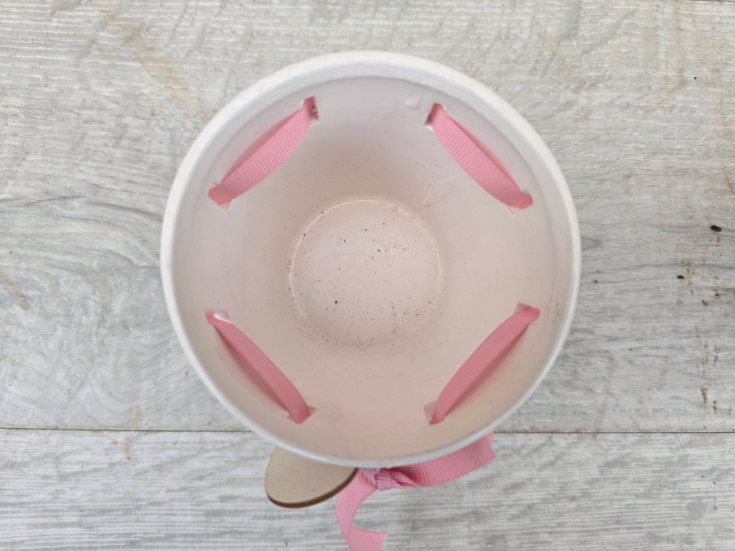 8.5cm Pink Ribbon Pot