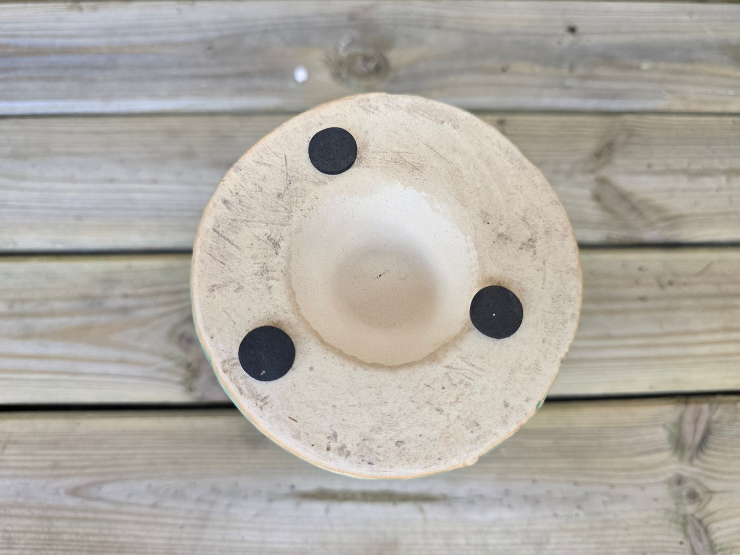 8.5cm Sea Blue Zamora Face Pot with Drop-In Cactus