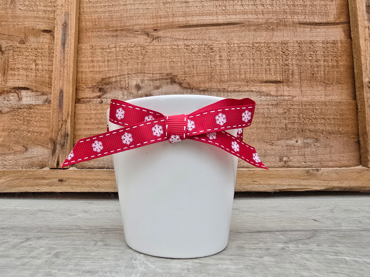 8.5cm Christmas Ribbon Pot