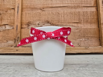 8.5cm Christmas Ribbon Pot