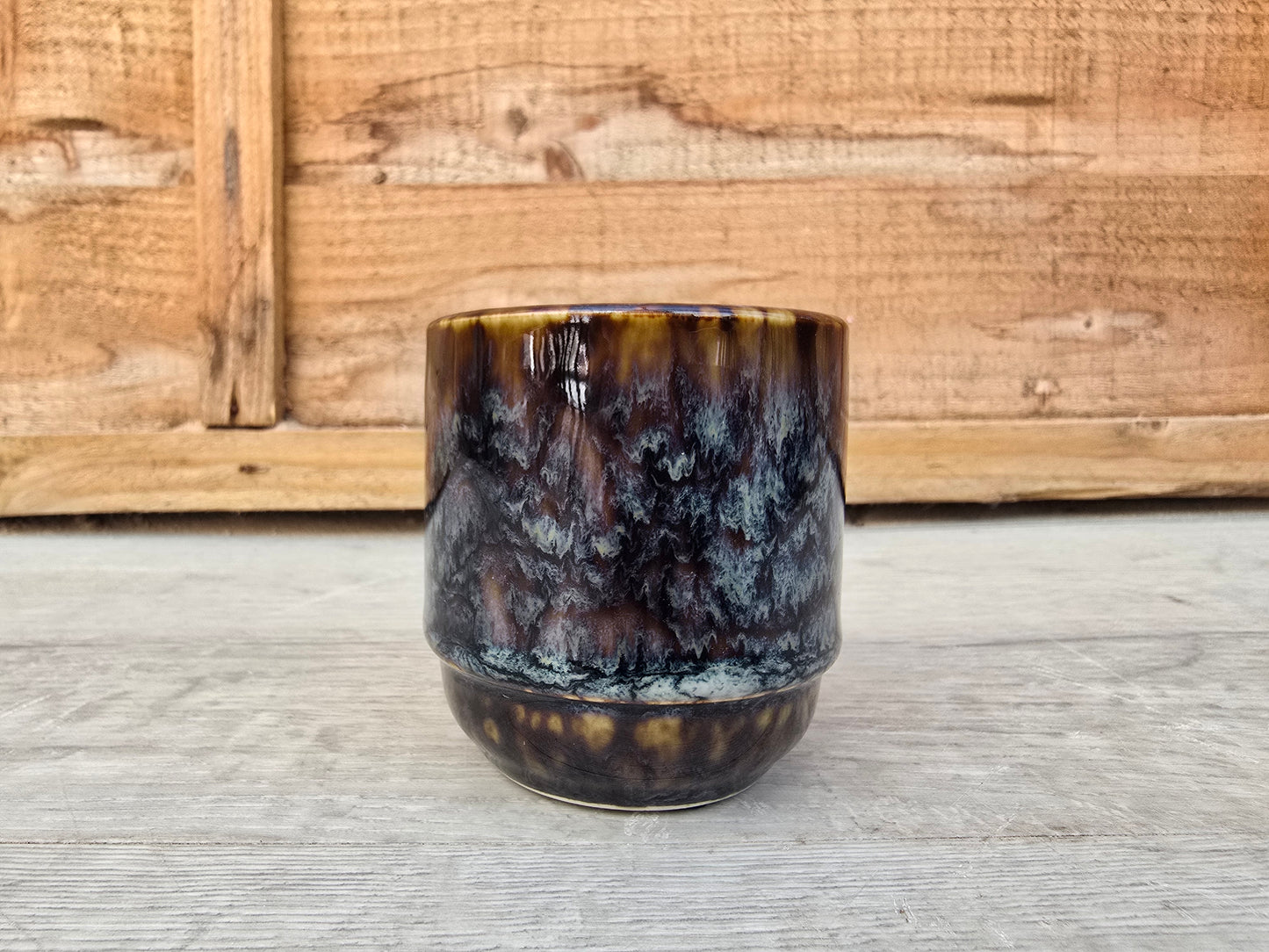 5.5cm Suez Blue Marble Pot with Succulent