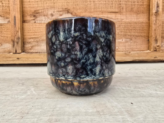 8.5cm Blue Marble Suez Decorative Pot with Drop-In Succulent