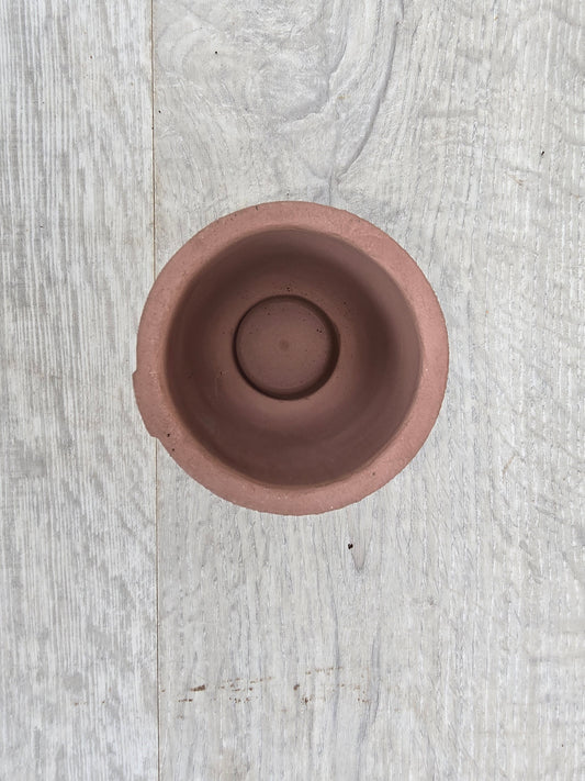 5.5cm Egg Cup Face 'Meh' Sandy Pink Decorative Pot