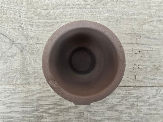 5.5cm Egg Cup Face 'Meh' Grey Decorative Pot
