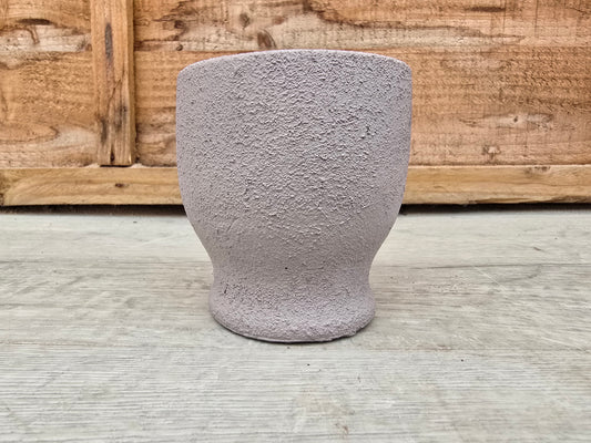 5.5cm Egg Cup Face 'Oooh' Grey Decorative Pot