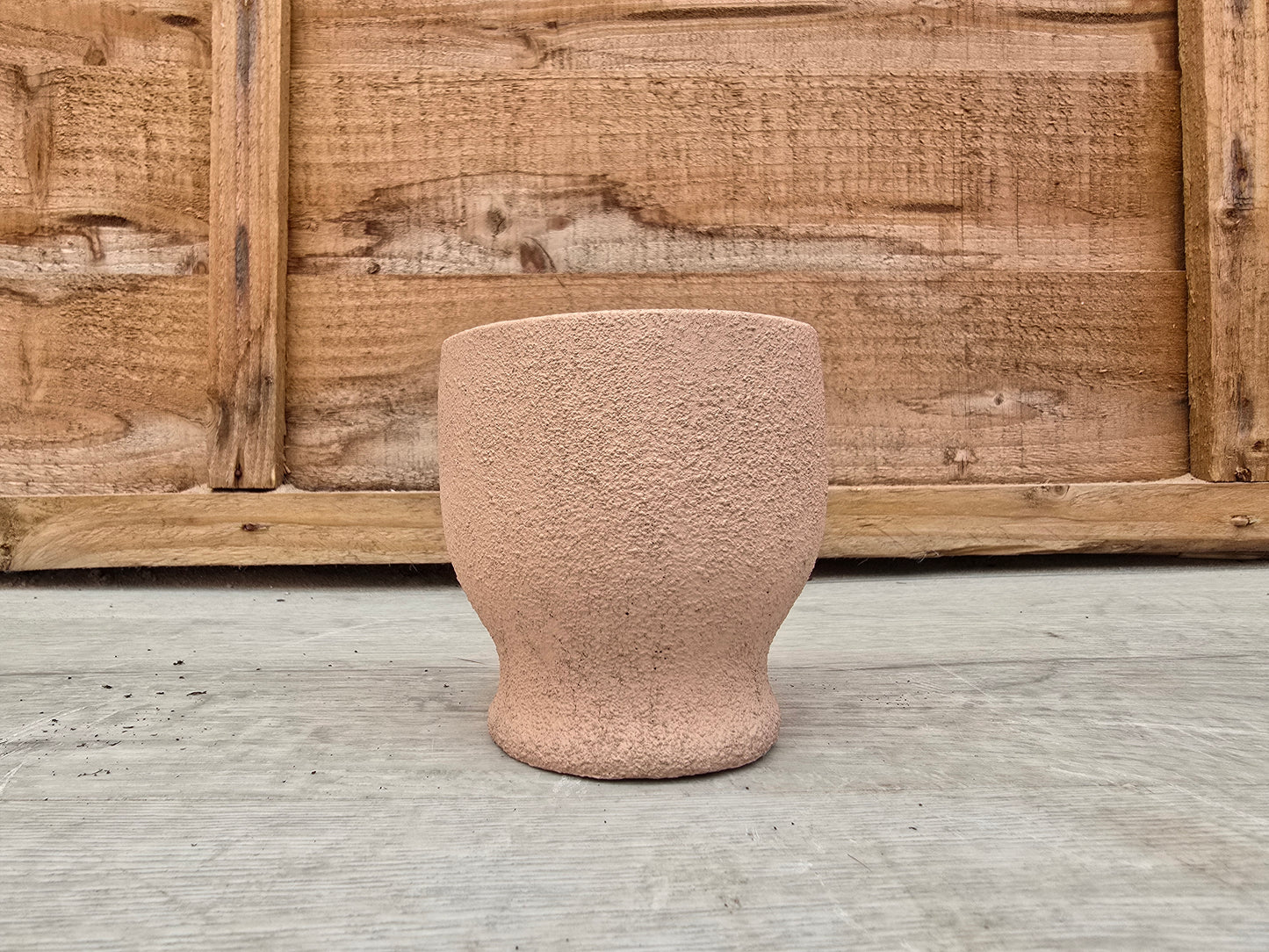 5.5cm Egg Cup Face 'Oooh' Peach Pot with Drop-In Succulent