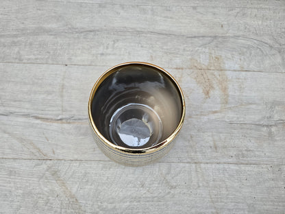12cm Inca Gold Ceramic Pot Cover – 12cm Inner Diameter, For Cacti & Houseplants