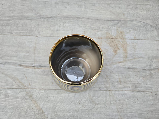 12cm Inca Gold Ceramic Pot Cover – 12cm Inner Diameter, For Cacti & Houseplants