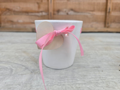 8.5cm Pink Ribbon Pot