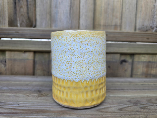8.5cm Yellow Zamora Face Pot Empty