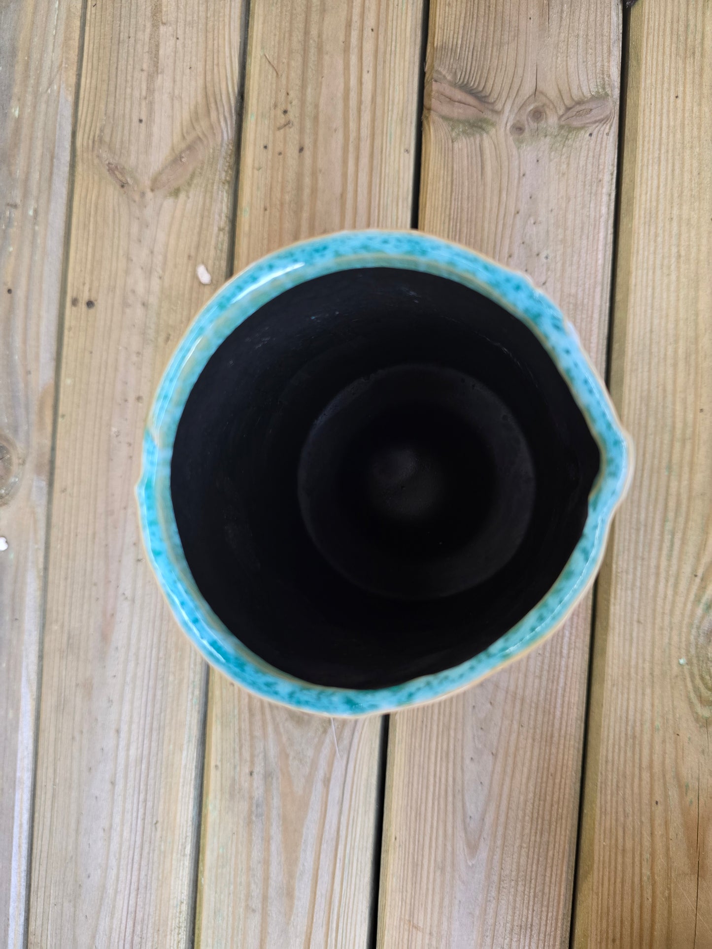 8.5cm Sea Blue Zamora Face Pot with Drop-In Succulent