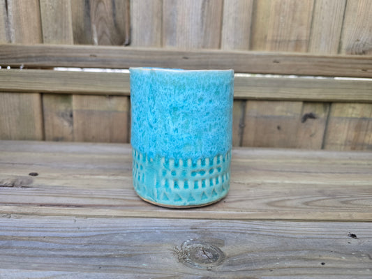 8.5cm Sea Blue Zamora Face Pot Empty