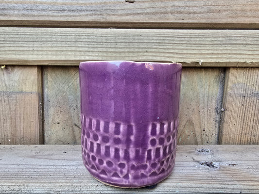 5.5cm Purple Zamora Face Pot Empty
