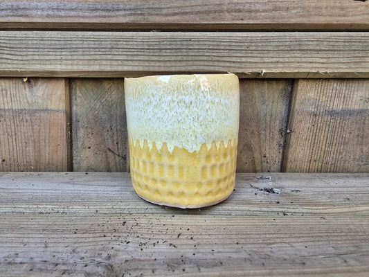 5.5cm Yellow Zamora Face Pot Empty